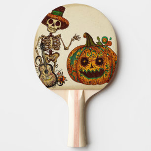 Vintage Skeleton/Pumpkin Day of the dead Pingisracket