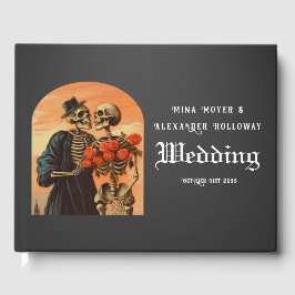 Vintage Skeleton Romantic Goth Photo Gästböcker