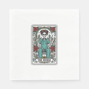 Vintage Skeleton Sjuksköterska Tarot Card Tröja De Pappersservett