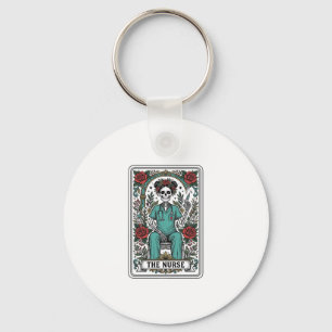 Vintage Skeleton Sjuksköterska Tarotkort Tröja Des Nyckelring