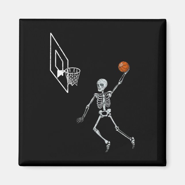 Vintage Skeleton Sketll Player Dunking Ring Hallow Magnet (Framsidan)