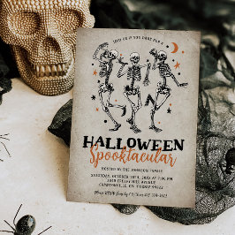 Vintage Skeleton Vuxen Halloween fest Inbjudningar