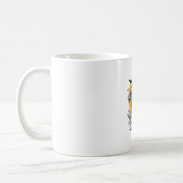 Vintage skelett dinosaur Halloween skjorta design_ Kaffemugg (Vänster)