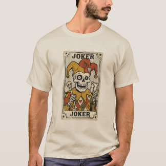 Vintage Skelett Joker Kort Konst T Shirt