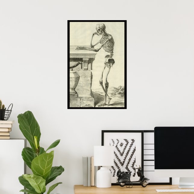 Vintage Skelett, Människans Anatomi av Denis Dider Poster (Hemmakontoret)