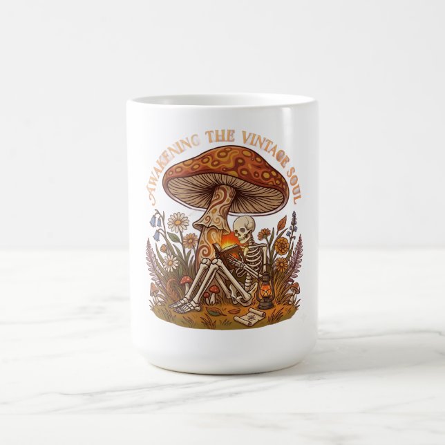 Vintage-skelett- och svamp-tröja kaffemugg (Center)