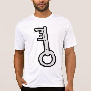 Vintage Skelettnyckel Handritad Silver Antik T Shirt