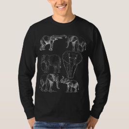 Vintage Sketch Elephant - Hand Drawn Wildlife T Shirt