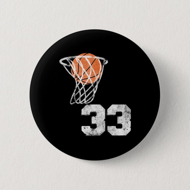Vintage Sketll Jersey Number 33 Player Number Knapp (Framsida)