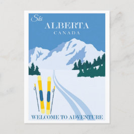 Vintage Ski Alberta Kanada Vykort