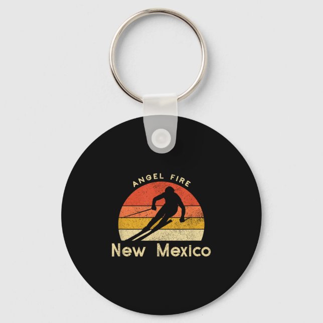 Vintage Ski Angel Fire New mexico Mountain Nyckelring (Framsida)