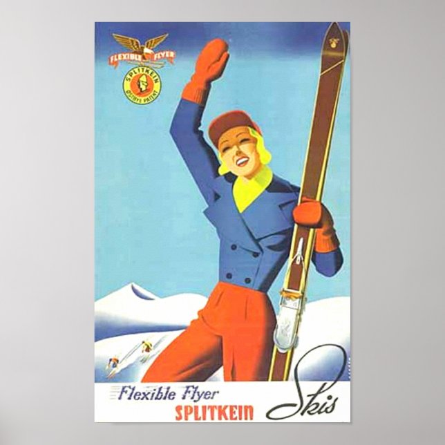 Vintage Ski-annonsering Poster (Framsidan)