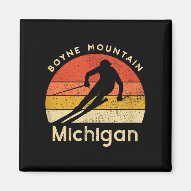 Vintage Ski Boyneberget Michiganberget Magnet (Framsidan)