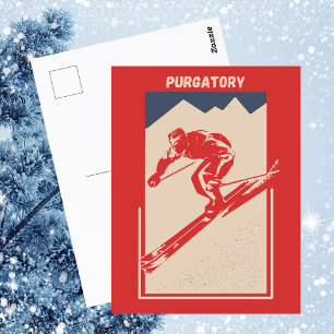 Vintage Ski Colorado Resort Durango Purgatory Vykort