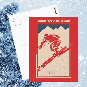 Vintage Ski Idaho Resort Schweitzer Mountain Vykort