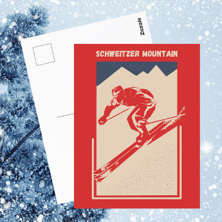 Vintage Ski Idaho Resort Schweitzer Mountain Vykort