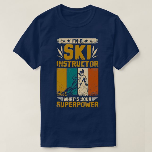 Vintage Ski-instruktor T Shirt (Design framsida)