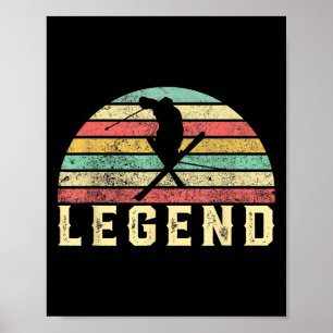 Vintage Ski Legend Skier Graphic Skiing Gift Poster