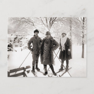 Vintage ski mode, 1910 vykort