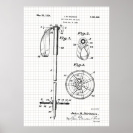 Vintage Ski Pole Patent Poster