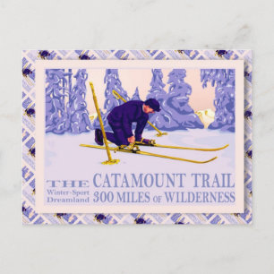 Vintage Ski poster, Catamount Trail Vykort