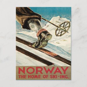 Vintage Ski-Poster, Norge Vykort