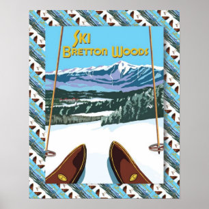 Vintage Ski poster, Ski Bretton Skogen Poster