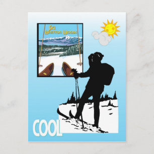 Vintage Ski Poster, Ski Bretton Skogen Vykort