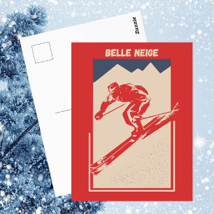 Vintage Ski Quebec Resort Belle Neige Vykort