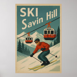 Vintage Ski Savin Backe Poster
