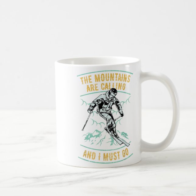Vintage Ski Shirt - bergen ropar Skickar Kaffemugg (Höger)