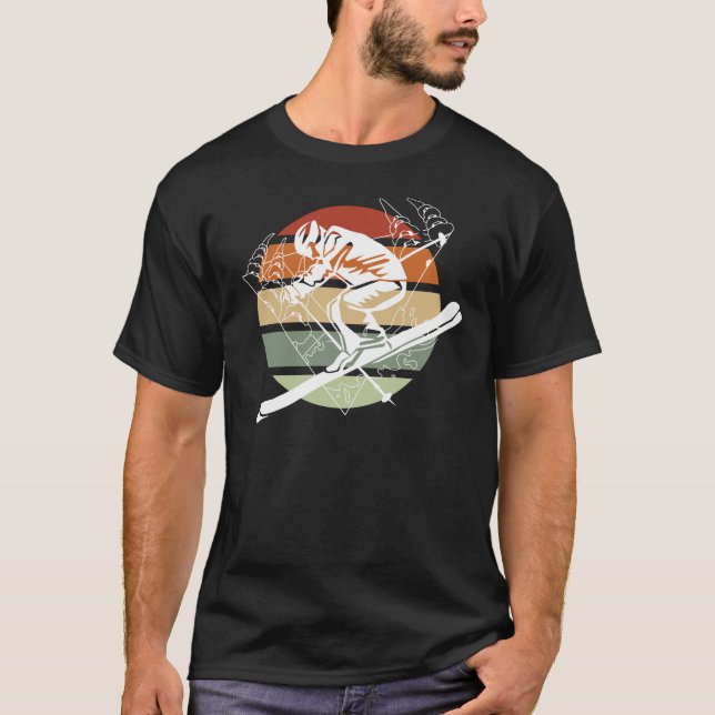 Vintage Ski Skiers T Shirt (Framsida)