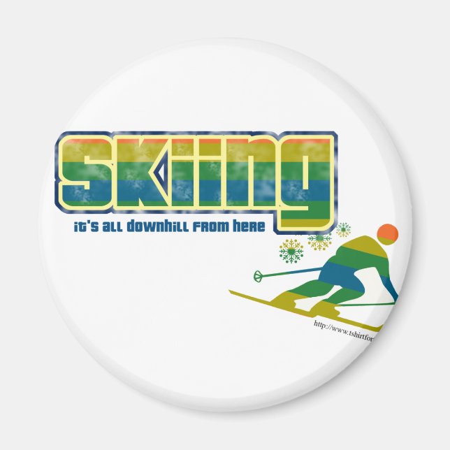 Vintage Ski Stil Magnet (Framsidan)