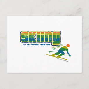 Vintage Ski Stil Vykort