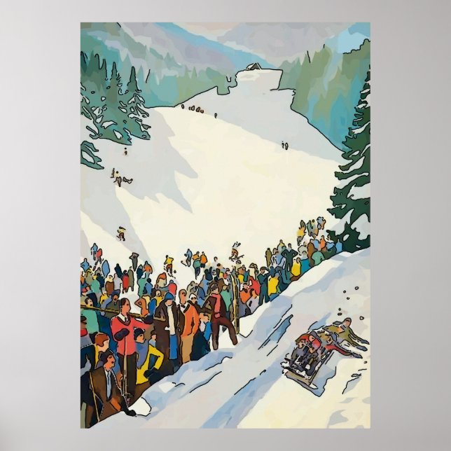 Vintage Ski Travel Poster (Framsidan)
