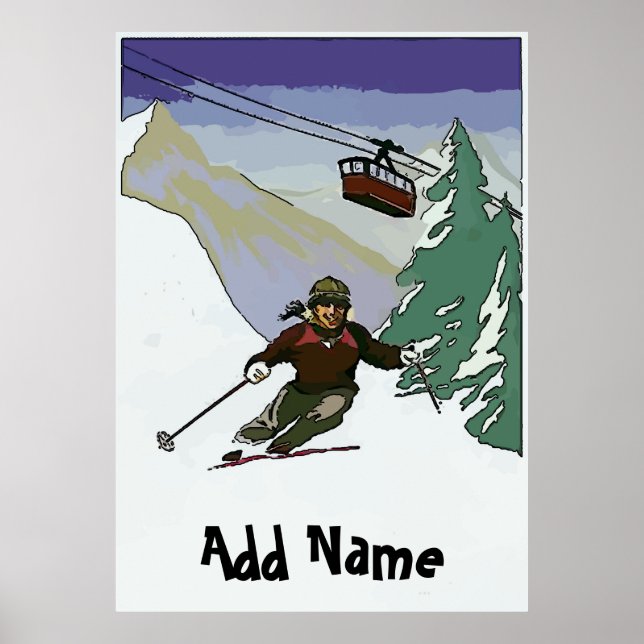 Vintage Ski Travel Poster (Framsidan)
