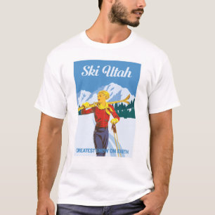 Vintage Ski Utah Poster T Shirt