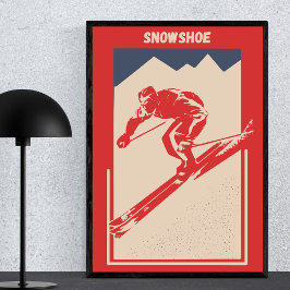Vintage Ski Väster Virginia Mountain Resort Snowsh Poster