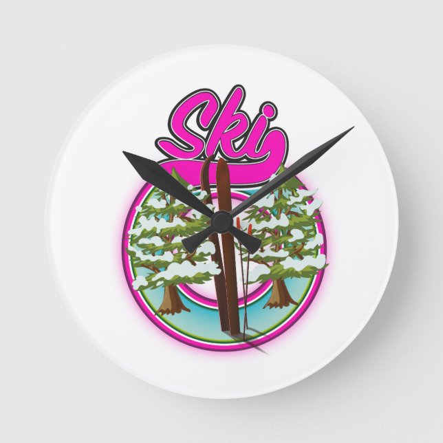 vintage skid logotyp rosa rund klocka (Framsida)
