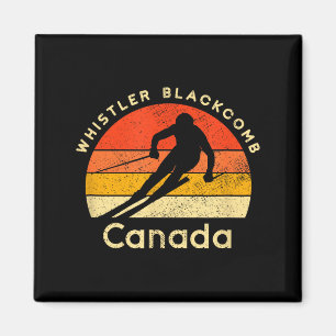Vintage skidåkaren whistler blackcomb kanada berg magnet
