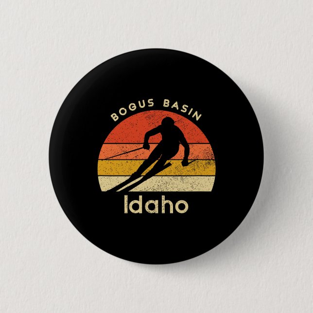 Vintage skidåkning Bogus Sin Idaho Mountain  Knapp (Framsida)