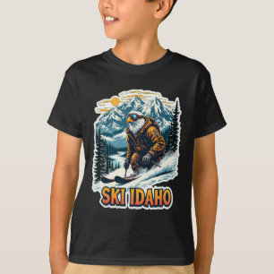 Vintage skidåkning örn design t shirt