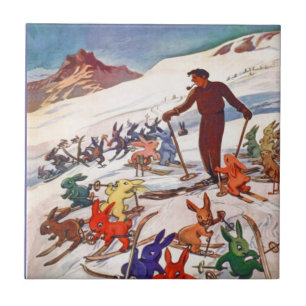 Vintage skidar affischen, Arlberg, St Anton Kakelplatta