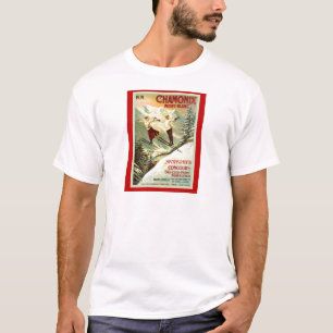 Vintage skidar affischen, Chamonix, Mont Blanc Tee