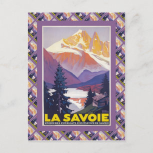 Vintage skidar affischen, frankriket, La Savoie, Vykort