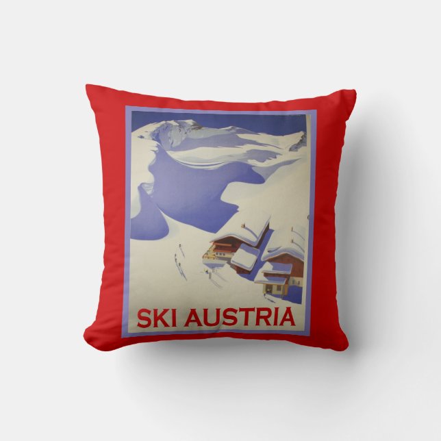 Vintage skidar affischen, skidar Österrike Kudde (Framsida)