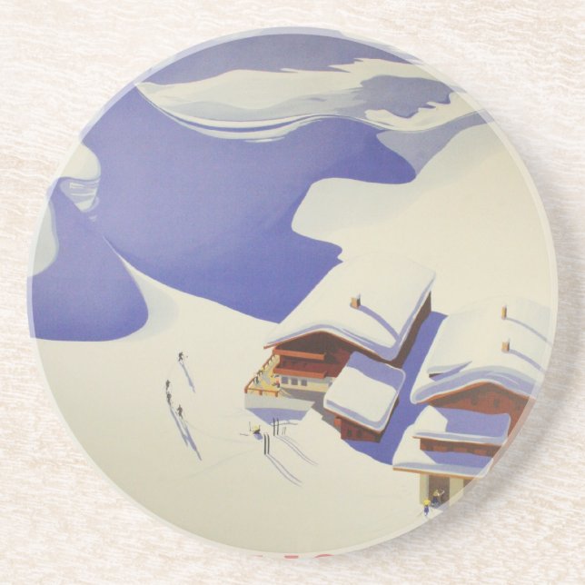 Vintage skidar affischen, skidar Österrike Underlägg (Framsidan)