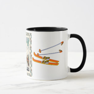 Vintage skidar affischen, St Pierre de Chartreuse, Mugg