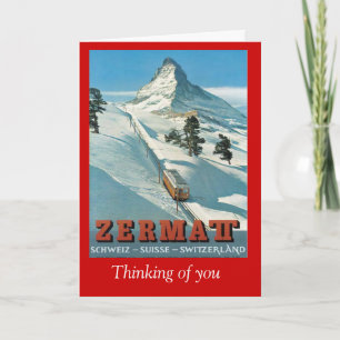 Vintage skidar affischen Zermat Kort
