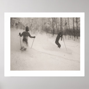 Vintage skidar avbildar, Powder är underbar Poster